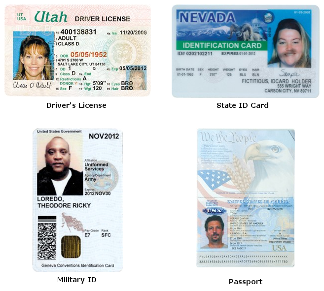 Acceptable forms of id